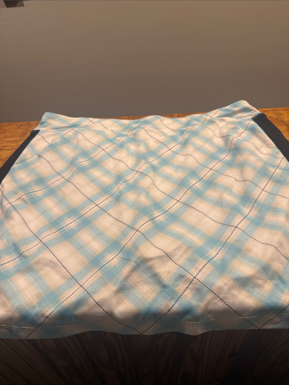 Classic Light Blue Plaid Women's Skort with pockets.